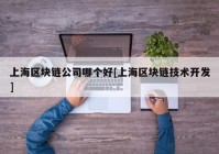 上海区块链公司哪个好[上海区块链技术开发]